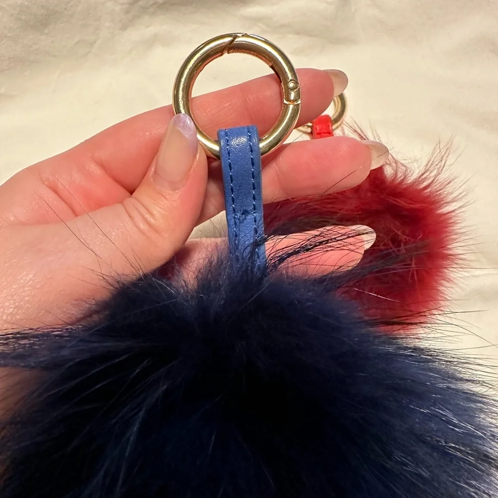 Puff Fur Keychains 💙❤️ - Picture 2 of 2